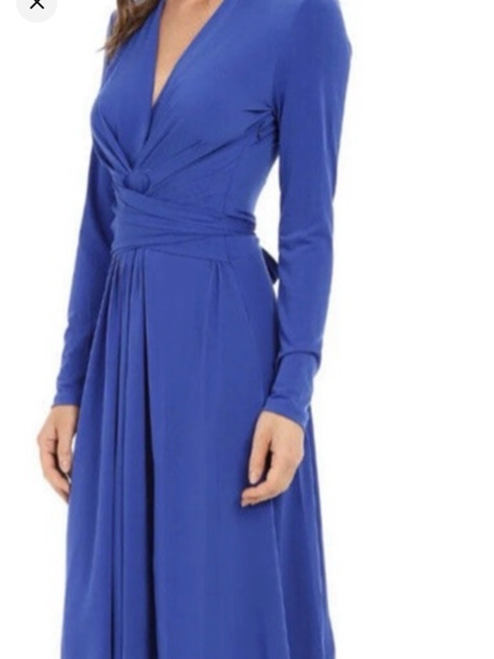 Michael Kors Cobalt Blue Long Sleeve Wrap Dress